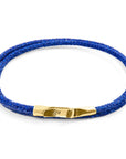 Azure Blue Liverpool 9ct Yellow Gold and Stingray Leather Bracelet