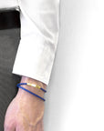 Azure Blue Liverpool 9ct Yellow Gold and Stingray Leather Bracelet