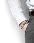 Racing Green Liverpool 9ct Yellow Gold and Stingray Leather Bracelet