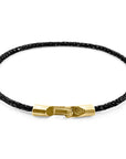 Raven Black Talbot 9ct Yellow Gold and Stingray Leather Bracelet