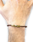 Mocha Brown Talbot 9ct Yellow Gold and Stingray Leather Bracelet