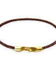 Mocha Brown Talbot 9ct Yellow Gold and Stingray Leather Bracelet