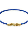 Azure Blue Talbot 9ct Yellow Gold and Stingray Leather Bracelet