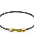 Shadow Grey Talbot 9ct Yellow Gold and Stingray Leather Bracelet