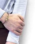 Bordeaux Red Talbot 9ct Yellow Gold and Stingray Leather Bracelet