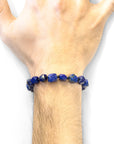 Blue Lapis Lazuli Zebedee 9ct Yellow Gold and Stone Beaded Macrame Bracelet