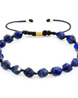 Blue Lapis Lazuli Zebedee 9ct Yellow Gold and Stone Beaded Macrame Bracelet