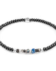 Multicoloured Djenne Nila Glass Paralana Silver and Stone Bracelet