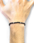 Black Lava Tekapo Silver and Stone Bracelet