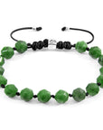 Green Jade Zebedee Silver and Stone Beaded Macrame Bracelet