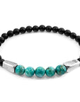 Blue Turquoise Hukou Silver and Stone Bracelet