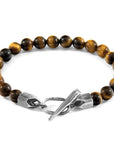 Brown Tigers Eye Tinago Silver and Stone Beaded Bracelet