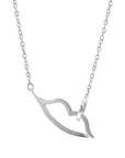 Kissing Lips Link Paradise Silver Necklace Pendant