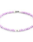 Pastel Pink - Off White Evelyn Silver and Glass SKINNY Bracelet