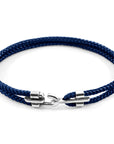 Navy Blue Canterbury Silver and Rope Bracelet
