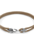 Sand Brown Canterbury Silver and Rope Bracelet