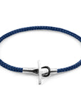 Navy Blue Cambridge Silver and Rope Bracelet