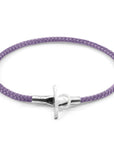 Lilac Purple Cambridge Silver and Rope Bracelet