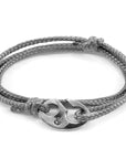 Classic Grey Windsor Silver and Rope Bracelet