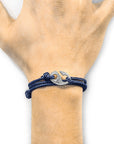 Navy Blue Windsor Silver and Rope Bracelet