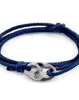 Navy Blue Windsor Silver and Rope Bracelet