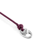Aubergine Purple Windsor Silver and Rope Bracelet