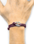 Aubergine Purple Windsor Silver and Rope Bracelet