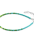 Green - Turquoise Paulina Silver and Miyoko Glass Bracelet