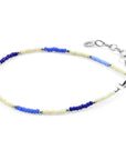 Blue - Off White Zoey Silver and Miyoko Glass Bracelet