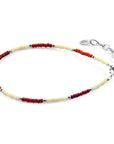 Red - Off White Zoey Silver and Miyoko Glass Bracelet