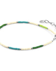Green - Off White Zoey Silver and Miyoko Glass Bracelet