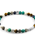 Multicoloured Multi-Gem Atrato Silver and Stone Bracelet