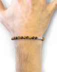 Brown Tigers Eye Atrato Silver and Stone Bracelet