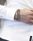 Mizzen Double Sail Silver Chain Bracelet