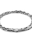 Mizzen Double Sail Silver Chain Bracelet