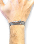 Classic Grey Admiral Anchor Silver and Rope Bracelet