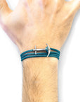 Ocean Blue Admiral Anchor Silver and Rope Bracelet