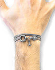 Classic Grey Clyde Anchor Silver and Rope Bracelet