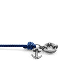 Navy Blue Clyde Anchor Silver and Rope Bracelet