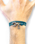 Ocean Blue Clyde Anchor Silver and Rope Bracelet