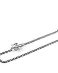 Union Anchor Double Silver Chain Bracelet