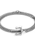 Union Anchor Double Silver Chain Bracelet