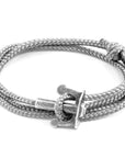 Classic Grey Union Anchor Silver and Rope Bracelet