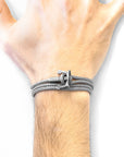 Classic Grey Union Anchor Silver and Rope Bracelet