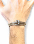 Sand Brown Union Anchor Silver and Rope Bracelet