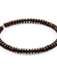 Black Agate and Brown Coconut Shell Adam Silver and Stone SKINNY Bracelet