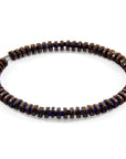 Blue Agate and Brown Coconut Shell Adam Silver and Stone SKINNY Bracelet