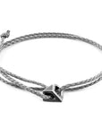 Classic Grey Arthur Silver and Rope SKINNY Bracelet
