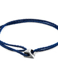 Navy Blue Arthur Silver and Rope SKINNY Bracelet