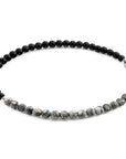 Grey Jasper and Black Onyx Alexander Silver and Stone SKINNY Bracelet